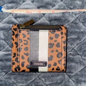 Fossil Animal Print Wallet with Stripes